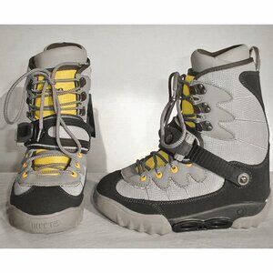 NEW! BURTON MOTO SI STEP IN SNOWBOARD BOOTS!  SIZE 7  MENS  SILVERY GRAY & BLACK